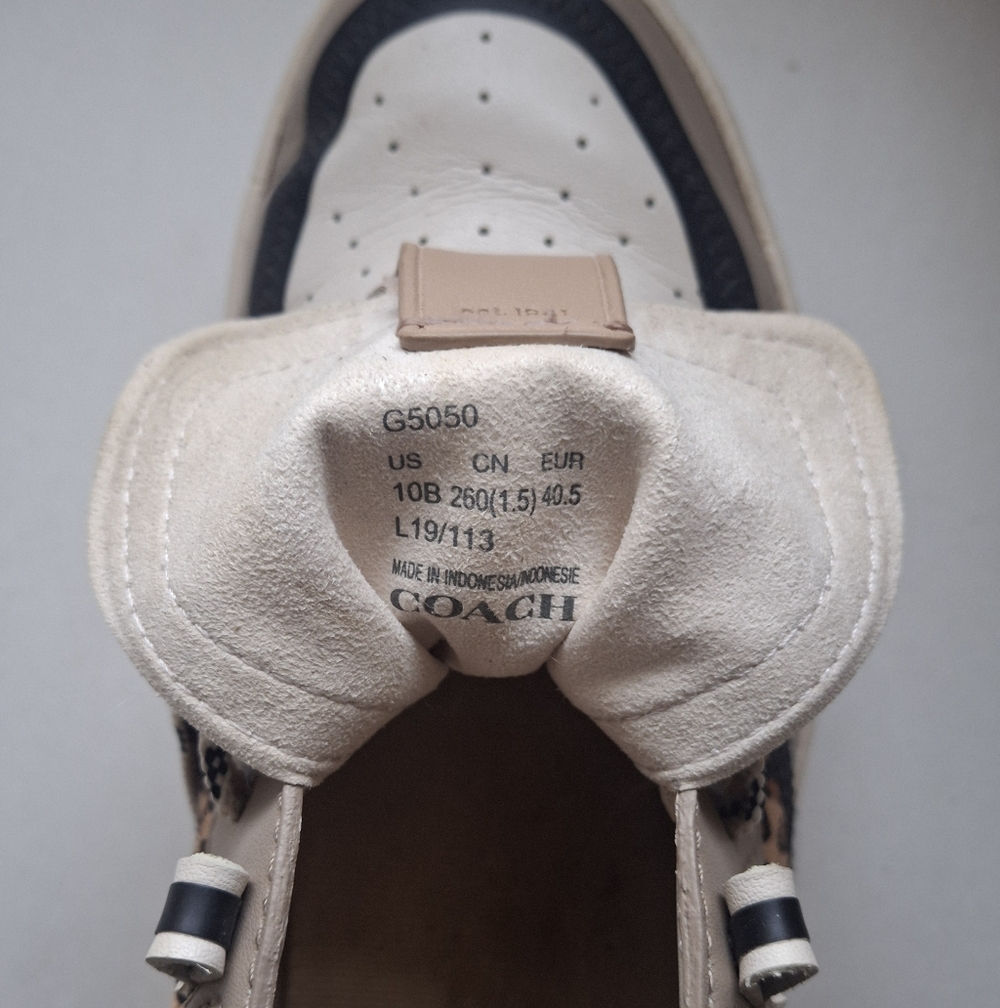 COACH "Citysole Court" Sneaker in Natural & Beechwood Animal Print - Size 10 - Picture 8 of 9